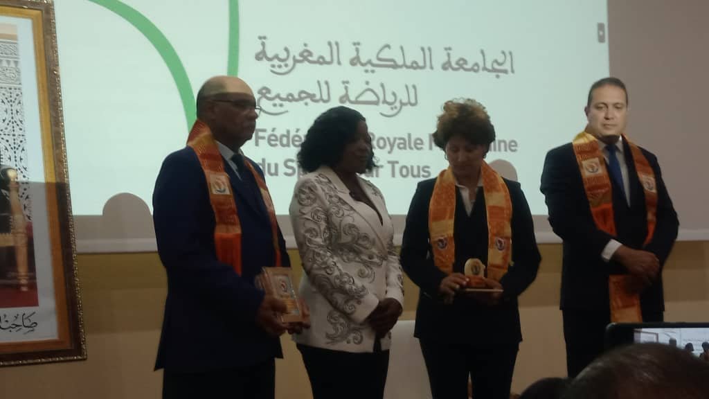 Fédération Africaine de Sport pour Tous (FASpT)Marie Laure Essan investit la représentante du Maroc