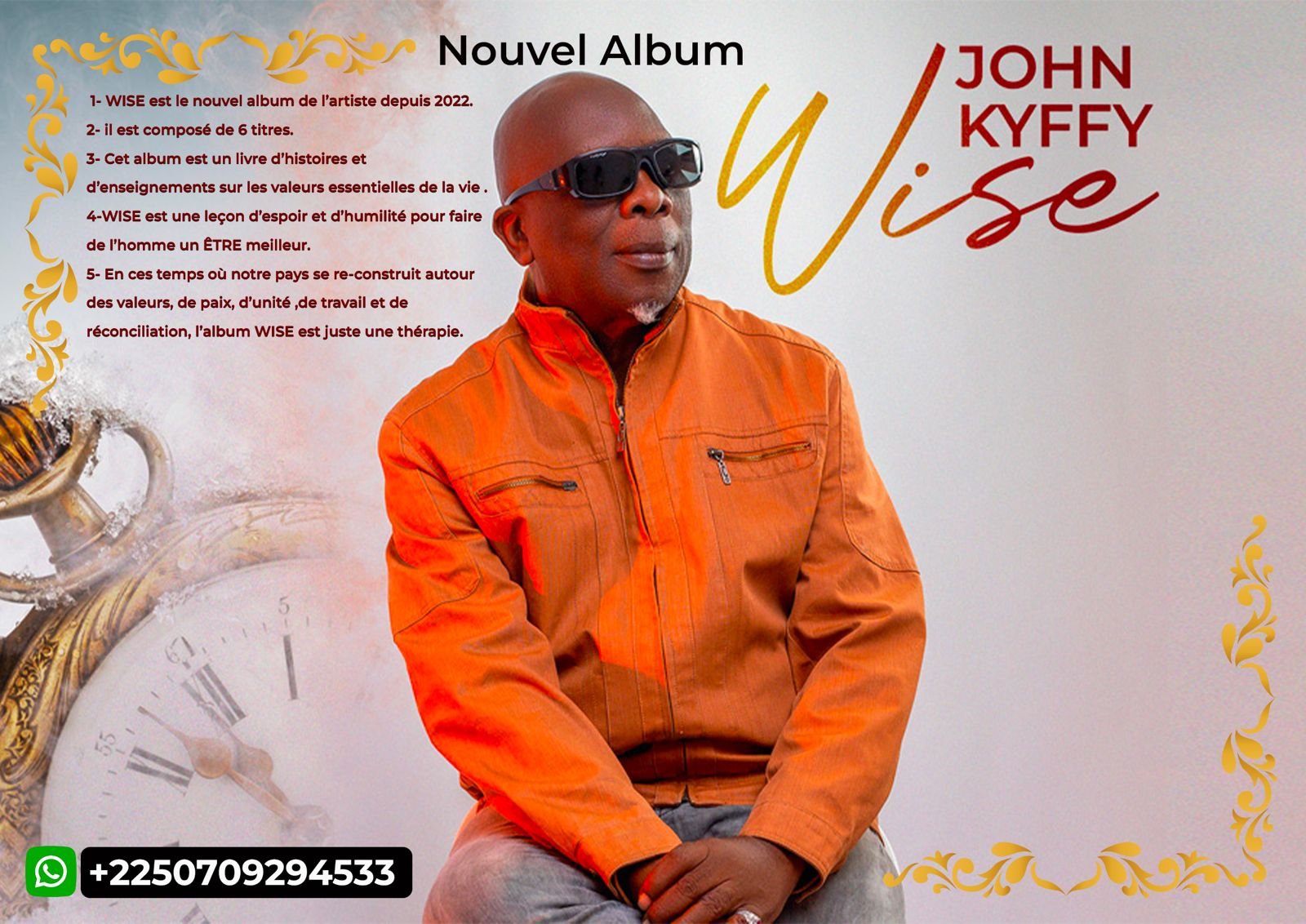 Côte d’Ivoire/Musique: John Kyffy célèbre 45 ans de carrière et son 7eme Album en août 2025 à Abidjan
