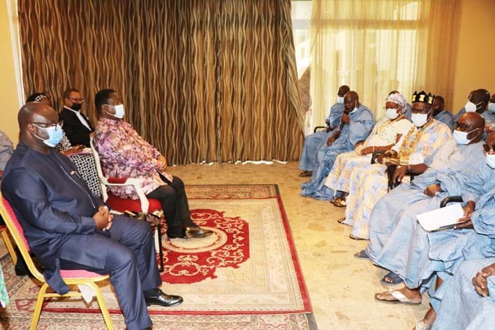 Daoukro/Deuil: Le chef central et 26 chefs de tribu des Baoulés de Port-Bouët chez Bédié